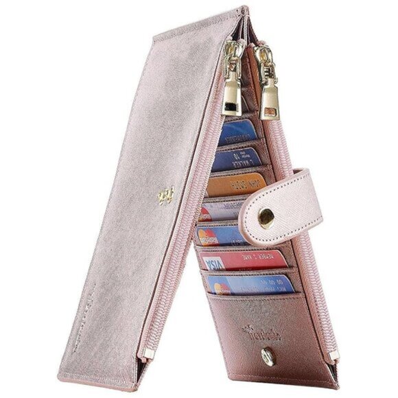 Handbags - RFID Wallet Women Bifold Multi Card Wallet Case , Rose Gold